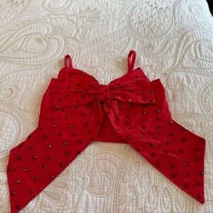 SUPER CUTE Red dance top size 6. Only wore one time.